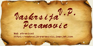 Vaskrsija Peranović vizit kartica